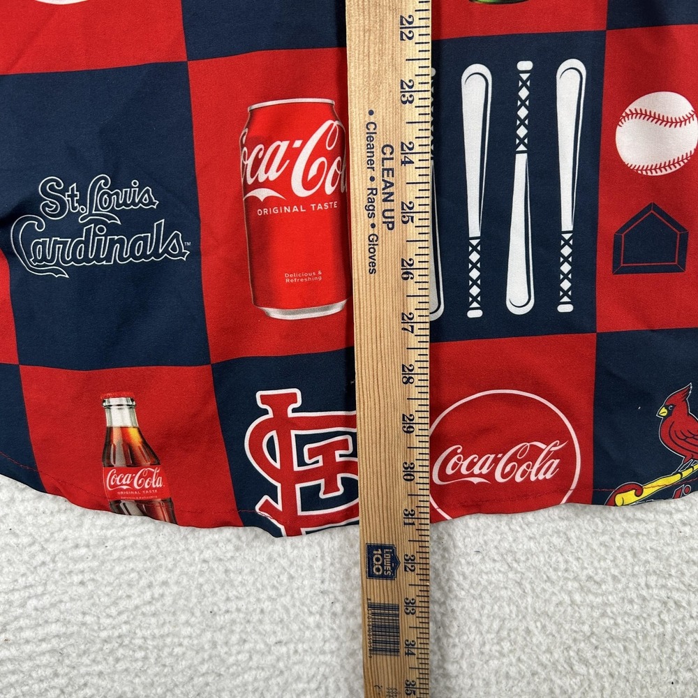 St. Louis Cardinals Shirt Mens XL Red Blue MLB Baseball Coca-Cola All Over Print - Picture 7 of 11